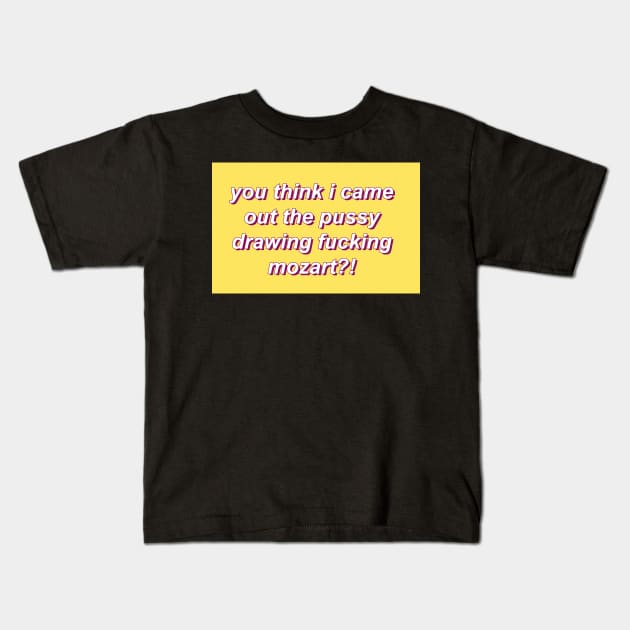 game grumps, arin hanson mozart quote yellow Kids T-Shirt by socialllama